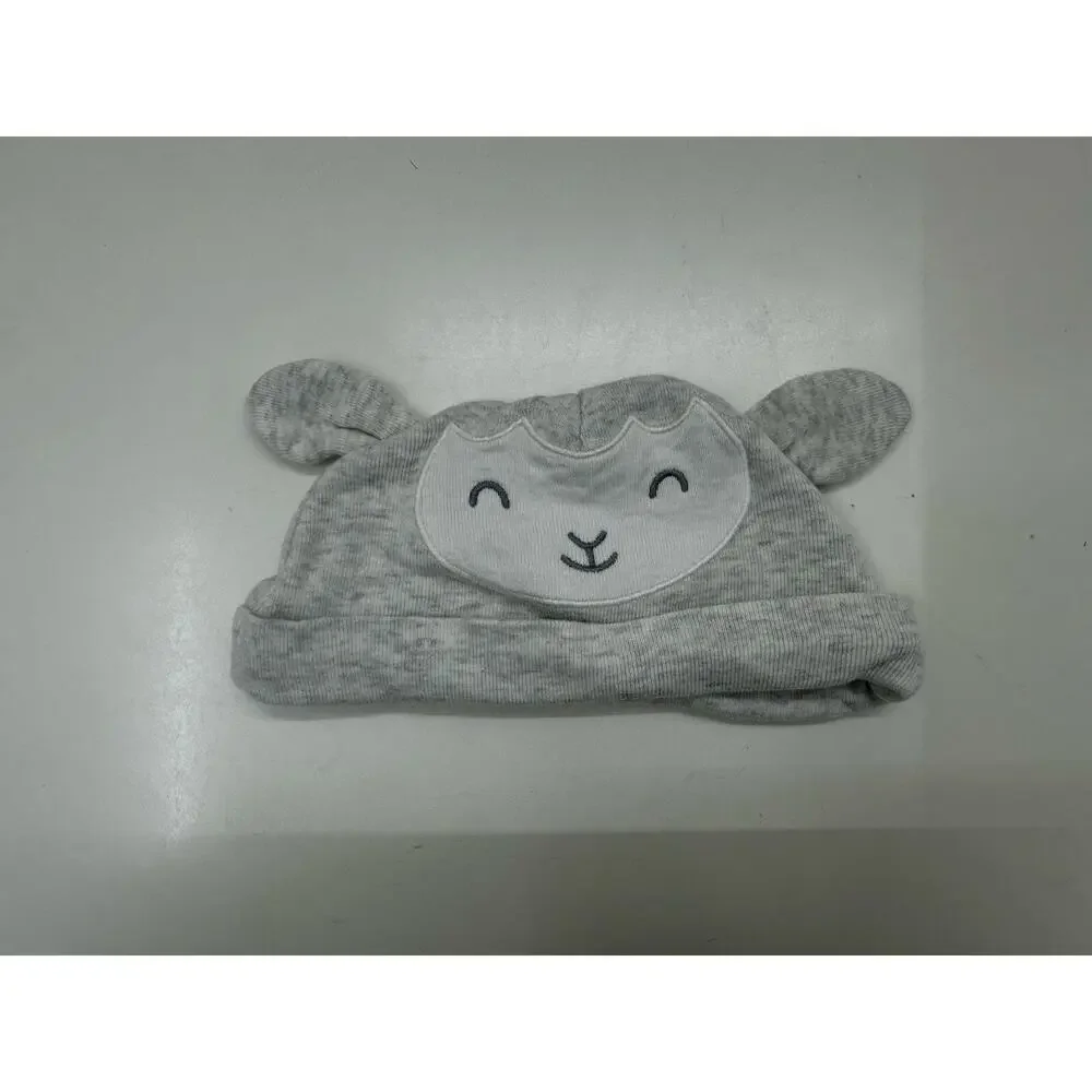 Carters Baby Hat Size 3 Months Grey Animal Face and Ears Beanie